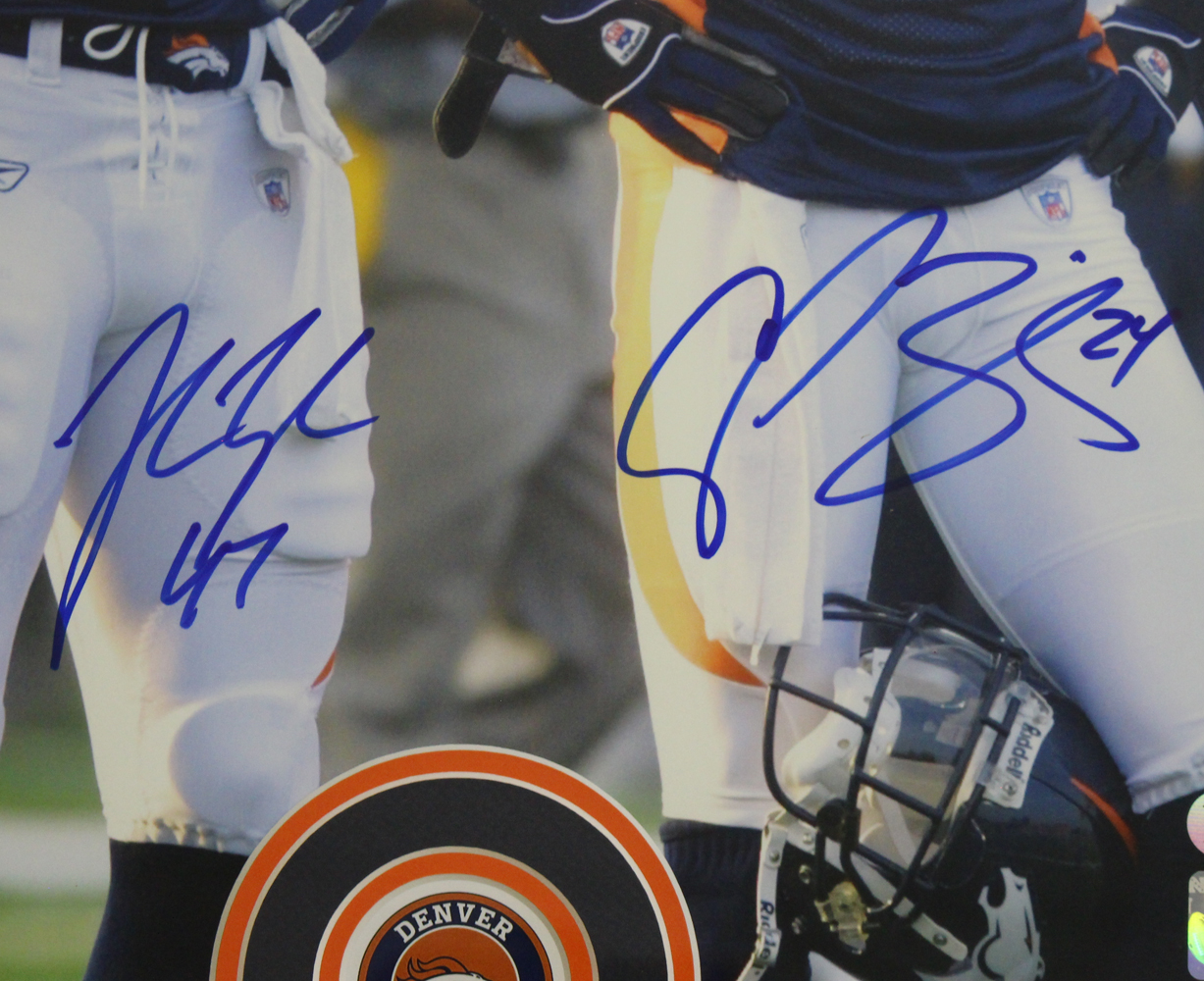 Champ Bailey & John Lynch Signed Denver Broncos Framed 16x20 Photo BAS