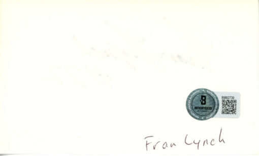 Fran Lynch Autographed/Signed Denver Broncos Index Card Beckett 45390