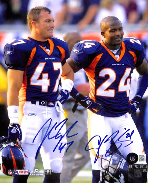 Champ Bailey John Lynch Signed Denver Broncos 8x10 Photo Beckett