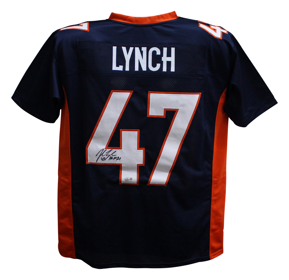 John Lynch Autographed/Signed Pro Style Blue XL Jersey HOF Beckett