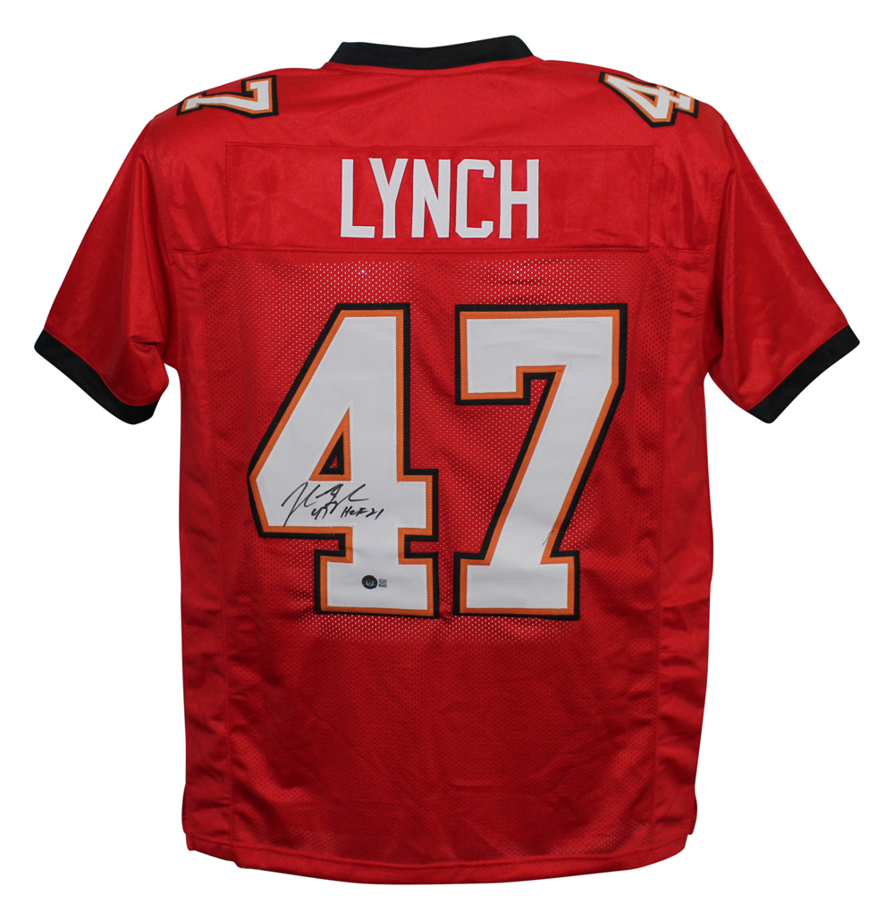 John Lynch Autographed/Signed Pro Style Red XL Jersey HOF Beckett