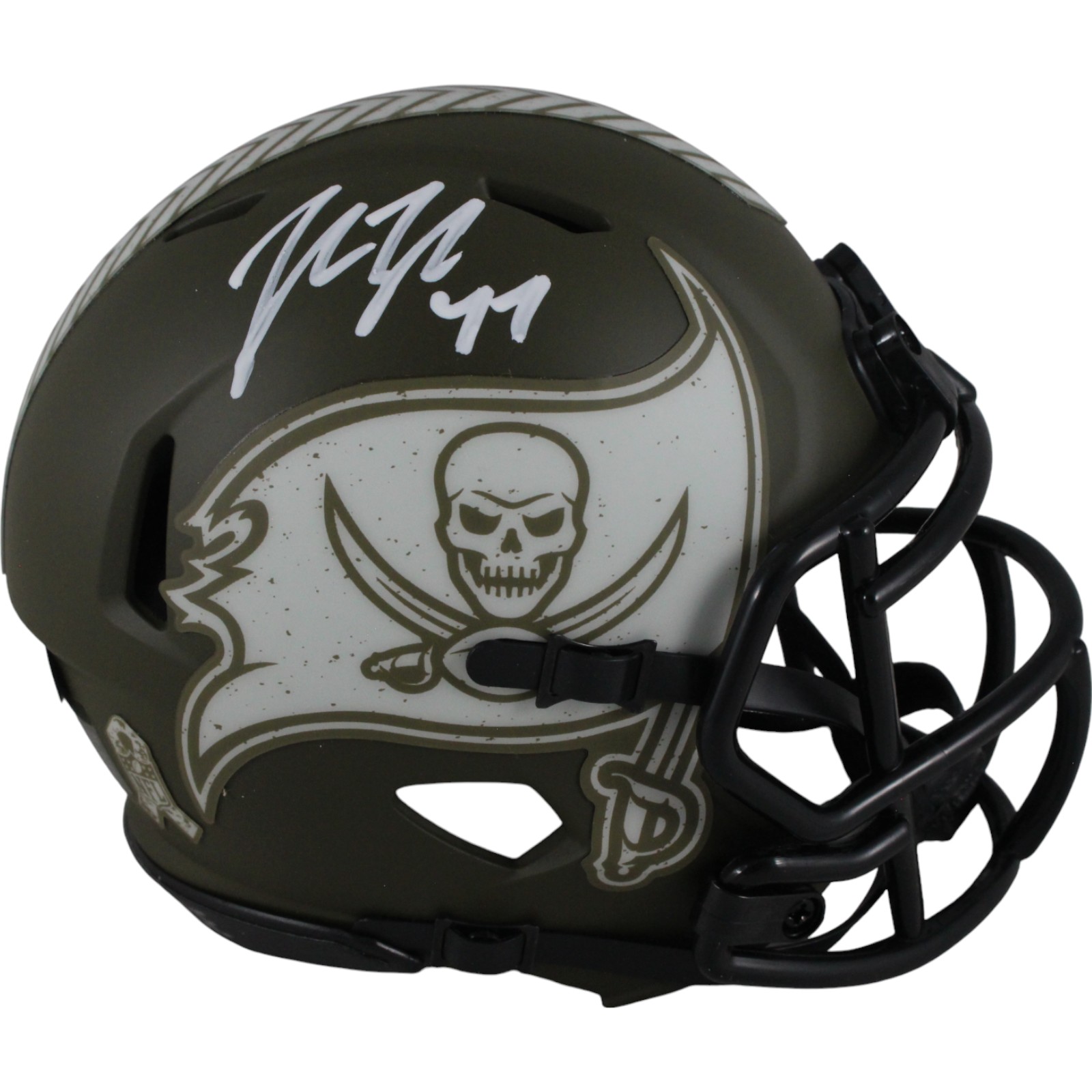 John Lynch Autographed Tampa Bay Buccaneers 22 STS Mini Helmet Beckett 49979