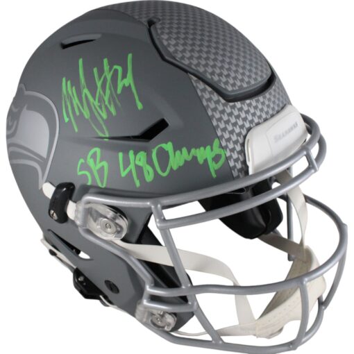 Marshawn Lynch Signed Seattle Seahawks Slate SpeedFlex SB Champs Fanatics 49173