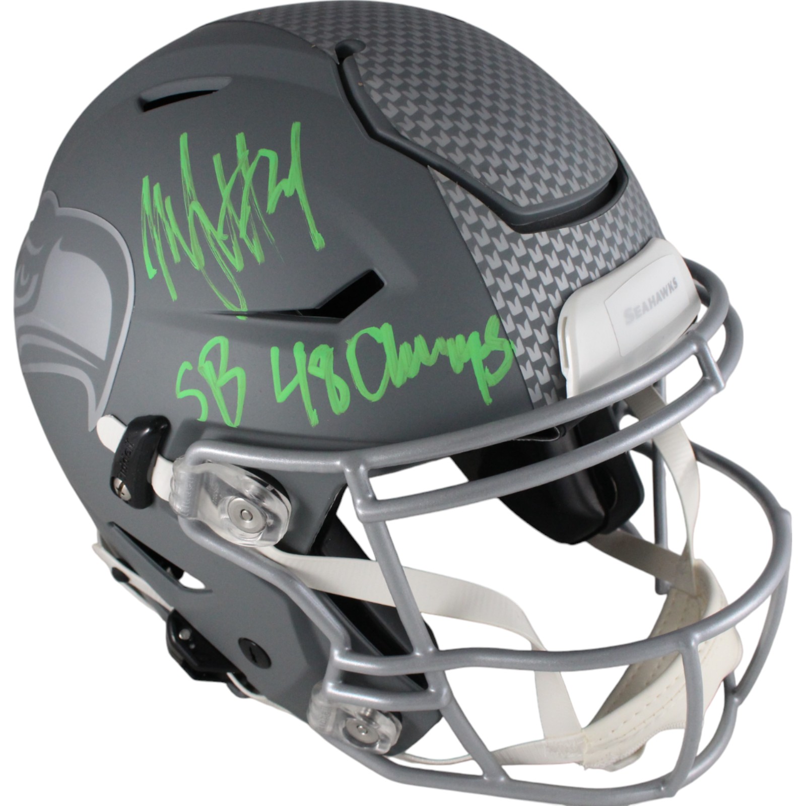 Marshawn Lynch Signed Seattle Seahawks Slate SpeedFlex SB Champs Fanatics 49173
