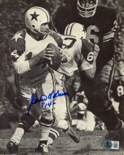 Eddie LeBaron Autographed Dallas Cowboys 8x10 Photo B&W White Star Beckett 56805