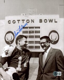Eddie LeBaron Autographed Dallas Cowboys 8x10 Photo Cotton Bowl Beckett 56807