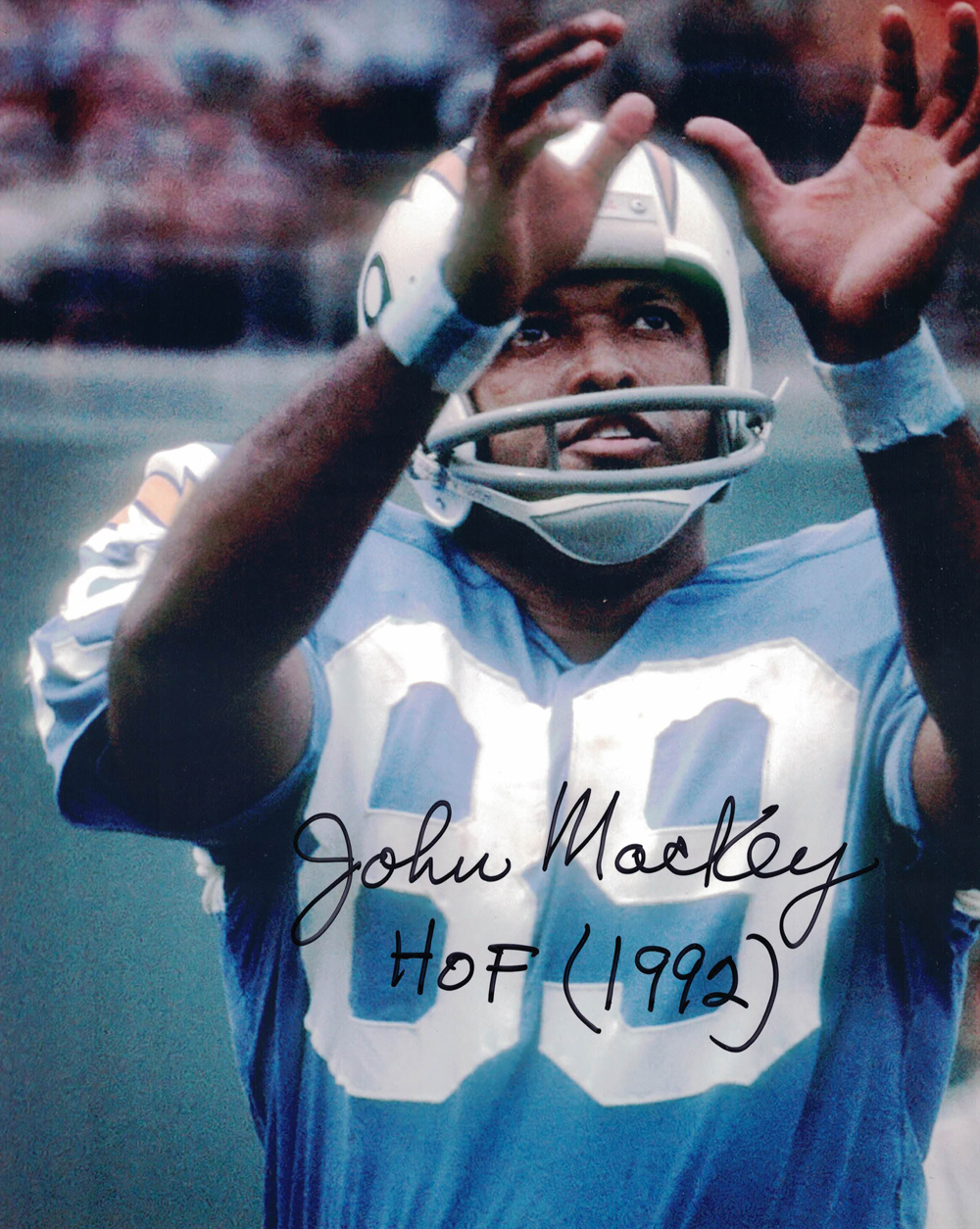 John Mackey Autographed/Signed San Diego Chargers 8x10 Photo HOF 27866
