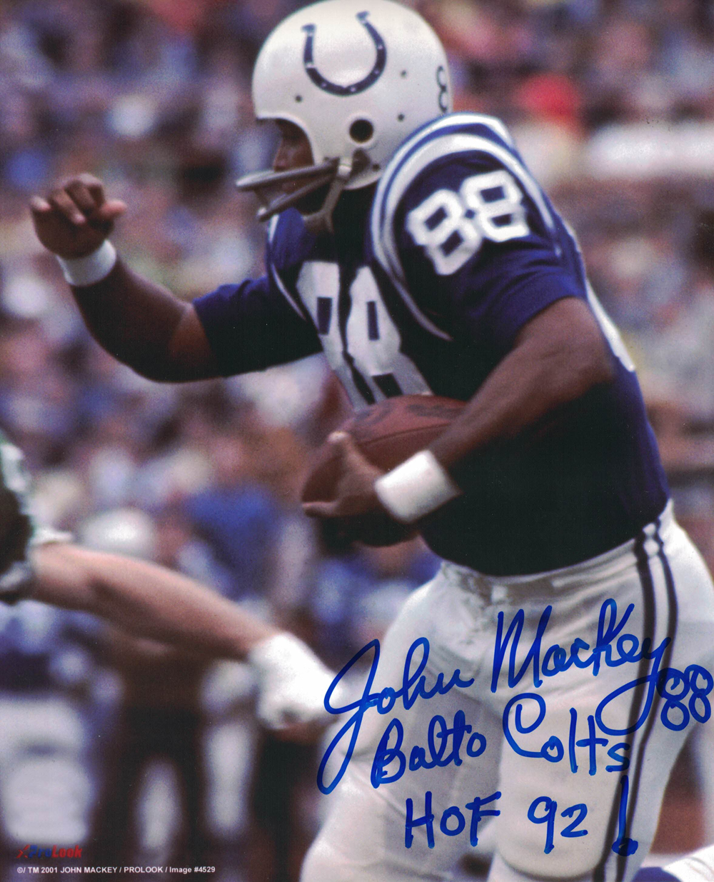 John Mackey Autographed/Signed Baltimore Colts 8x10 Photo 2 Insc 27863