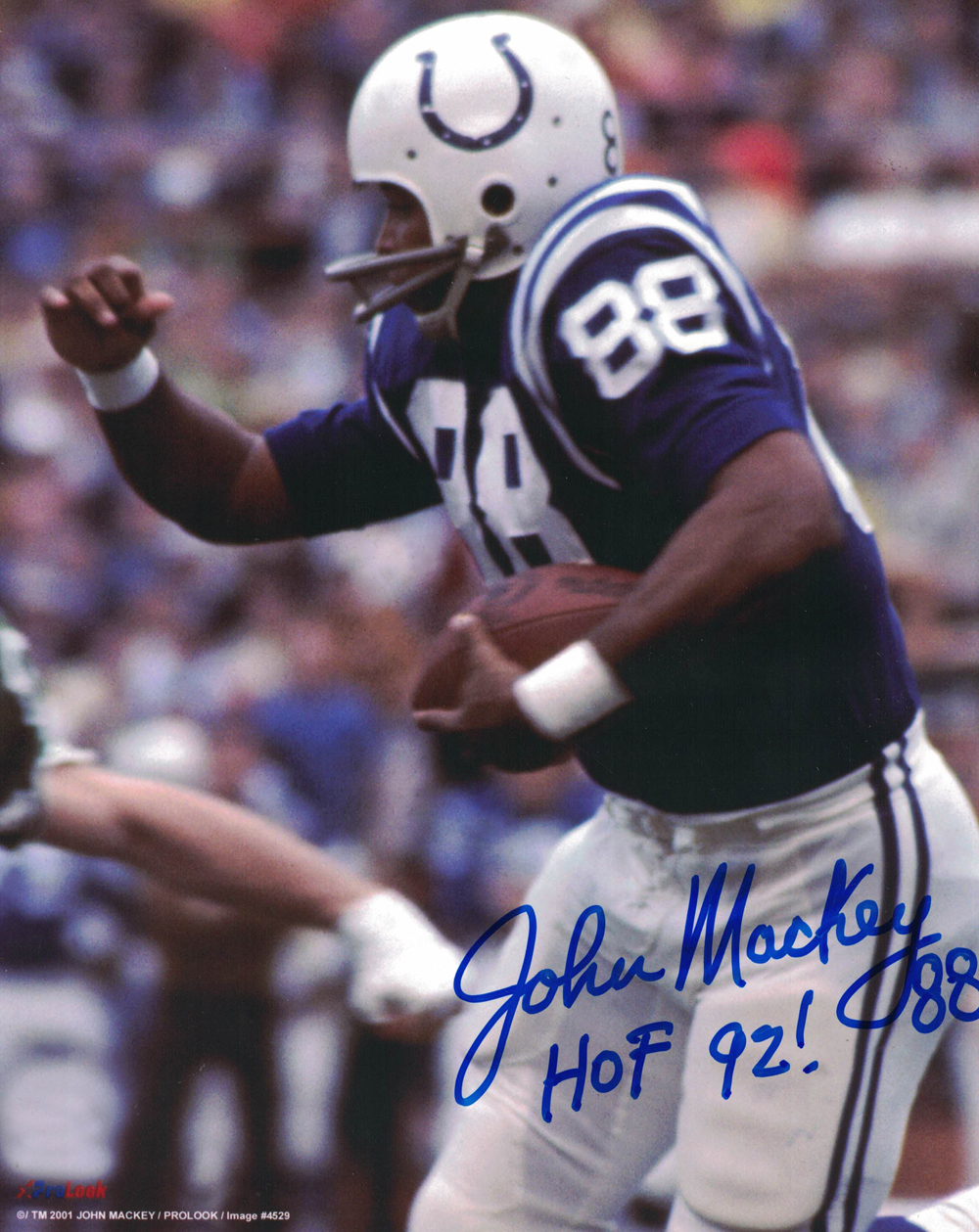 John Mackey Autographed/Signed Baltimore Colts 8x10 Photo HOF 27862