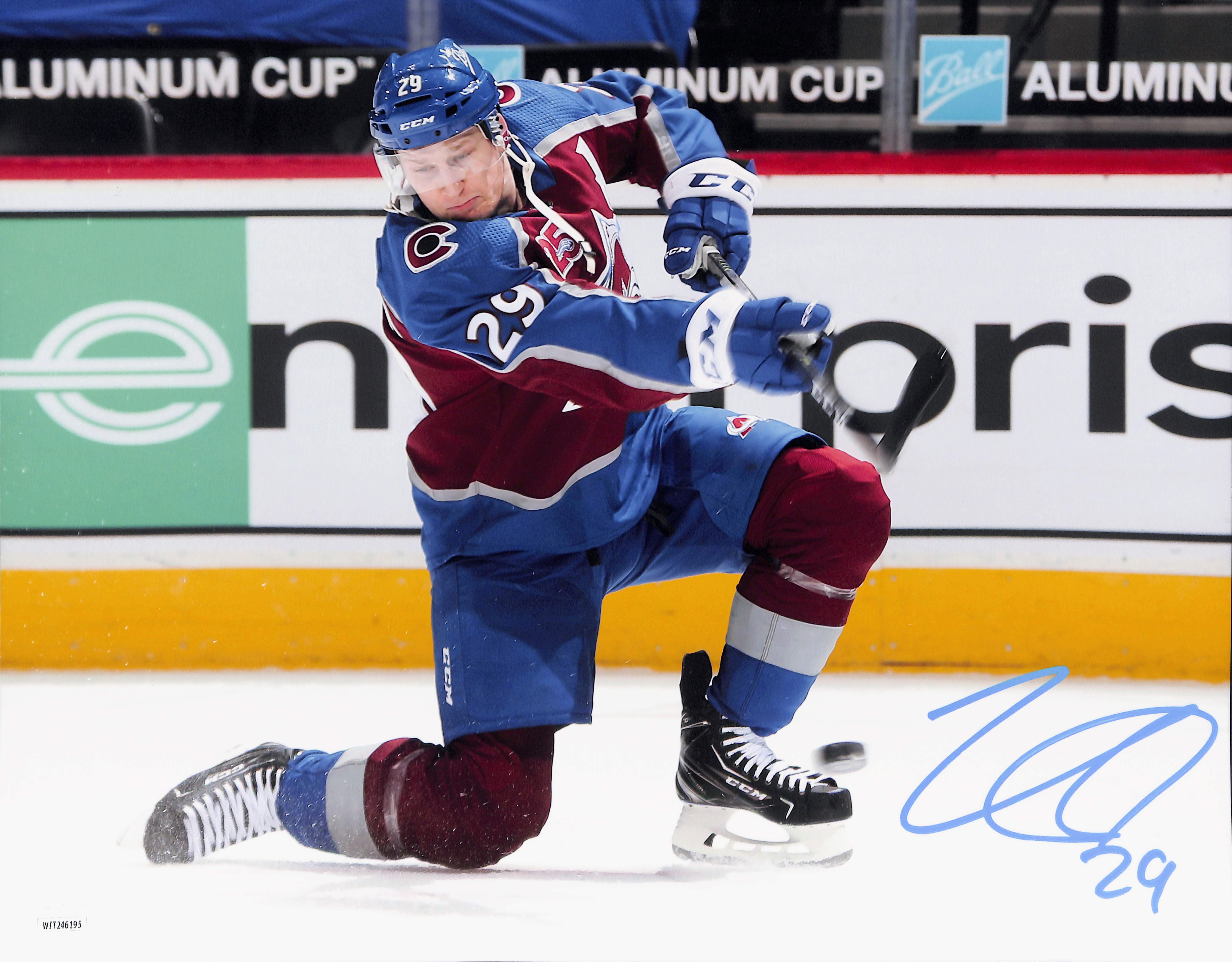 Nate MacKinnon Autographed/Signed Colorado Avalanche 11x14 Photo JSA 