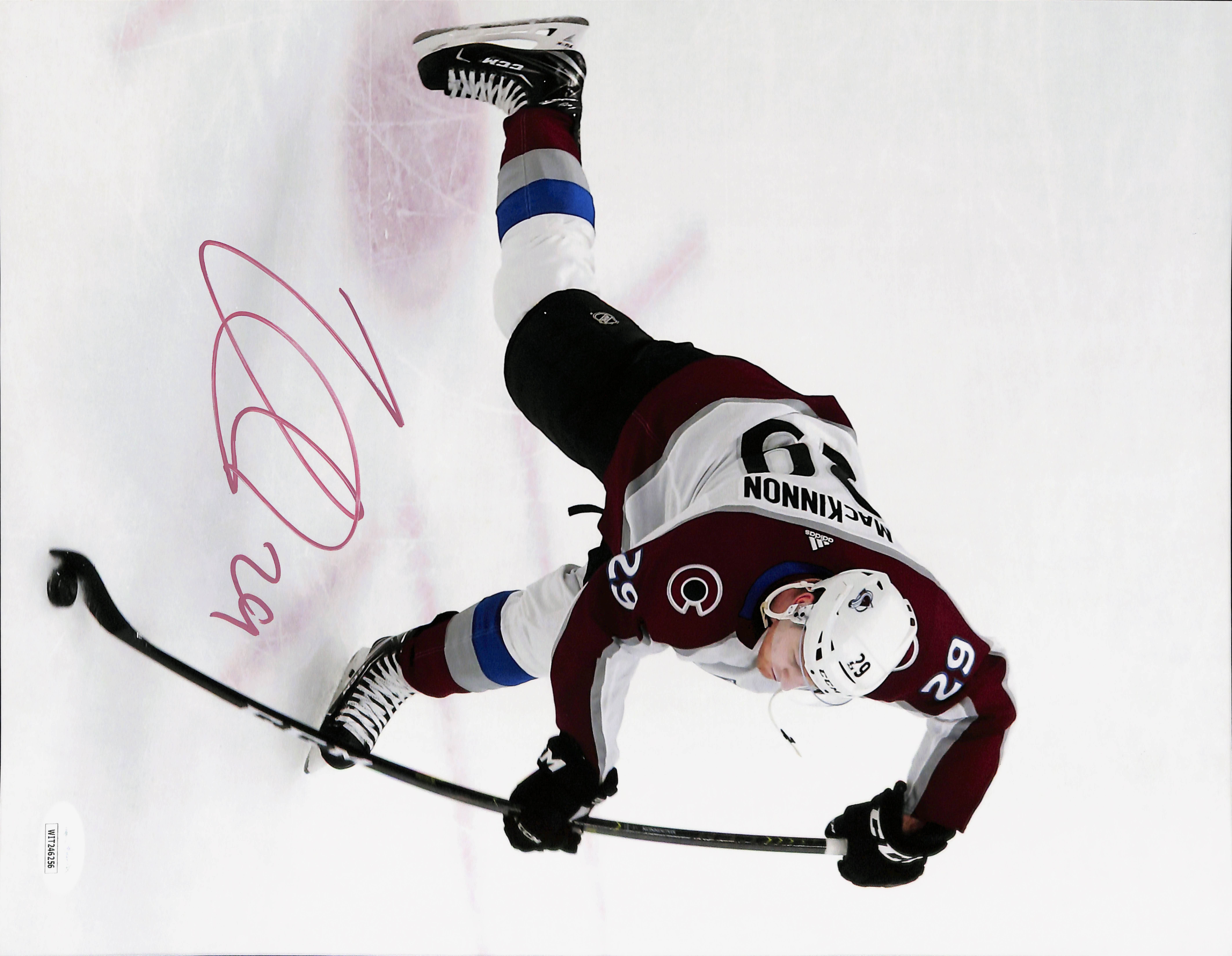 Nate MacKinnon Autographed/Signed Colorado Avalanche 11x14 Photo JSA 