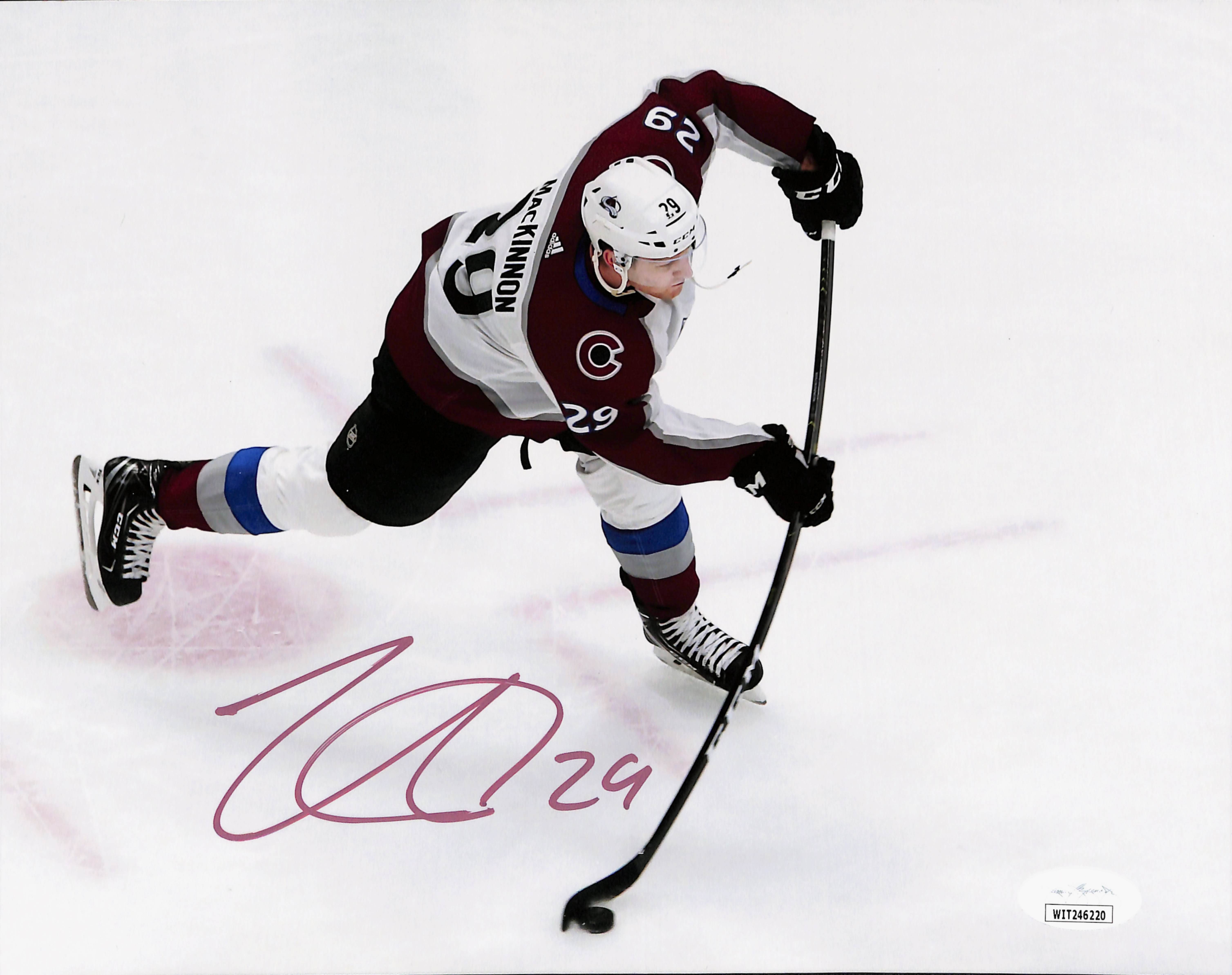 Nate MacKinnon Autographed/Signed Colorado Avalanche 8x10 Photo JSA 