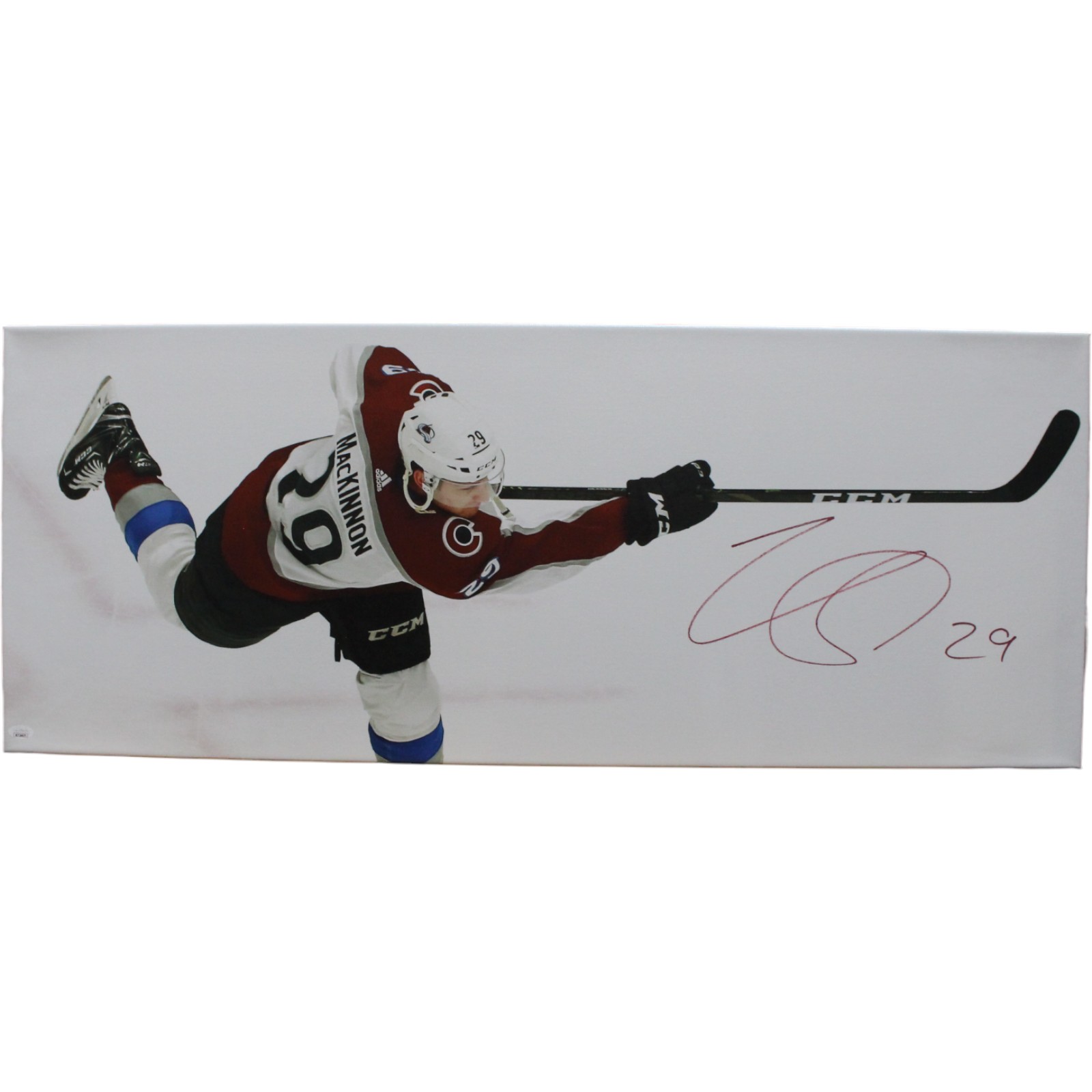 Nate MacKinnon Signed Colorado Avalanche 16x40 Gallery Canvas JSA 