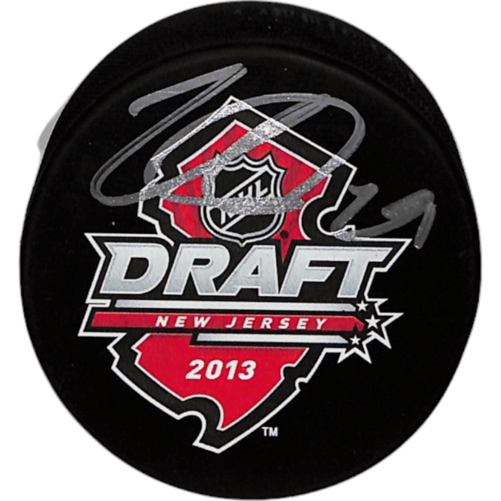 Nate MacKinnon Signed Colorado Avalanche '13 Draft Hockey Puck JSA