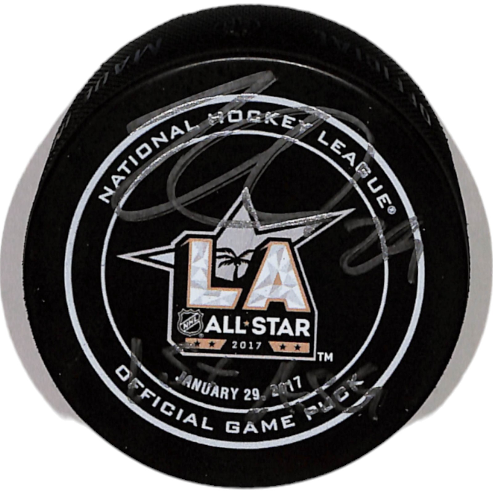 Nate MacKinnon Signed Colorado Avalanche '17 ASG Insc. Hockey Puck JSA