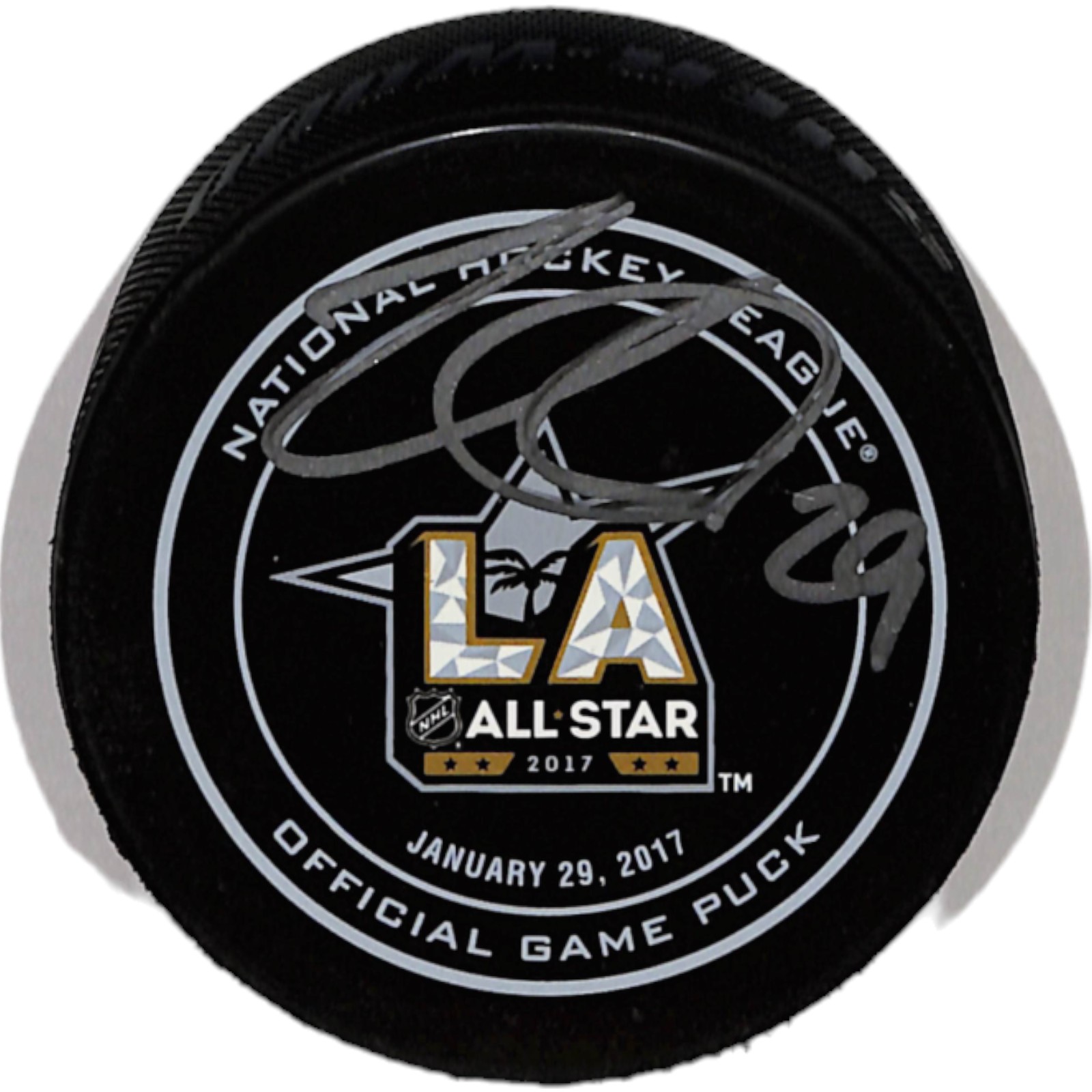 Nate MacKinnon Signed Colorado Avalanche '17 ASG Hockey Puck JSA 
