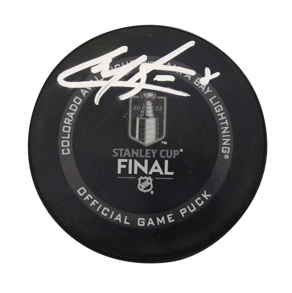 Cale Makar Signed Avalanche 2022 Stanley Cup Champions Puck FAN