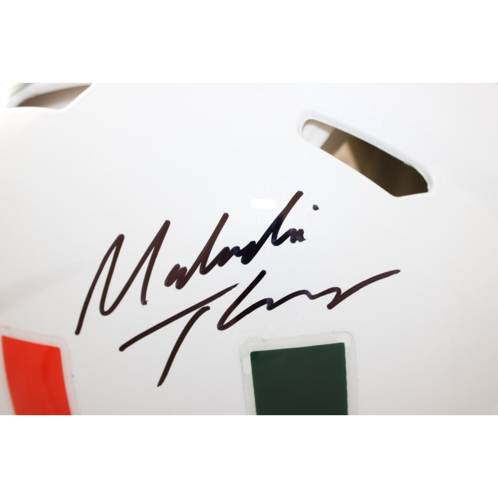 Toney Malachi Autographed Miami Hurricanes Helmet Proline James Spence 58884