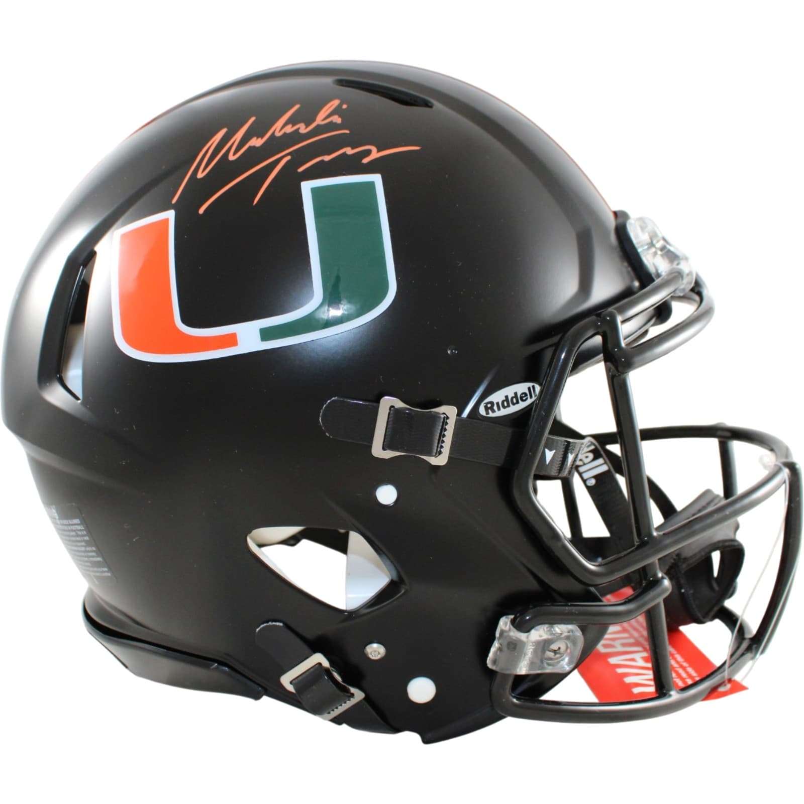 Toney Malachi Signed Miami Hurricanes Helmet Pro Alt Knights James Spence 58897