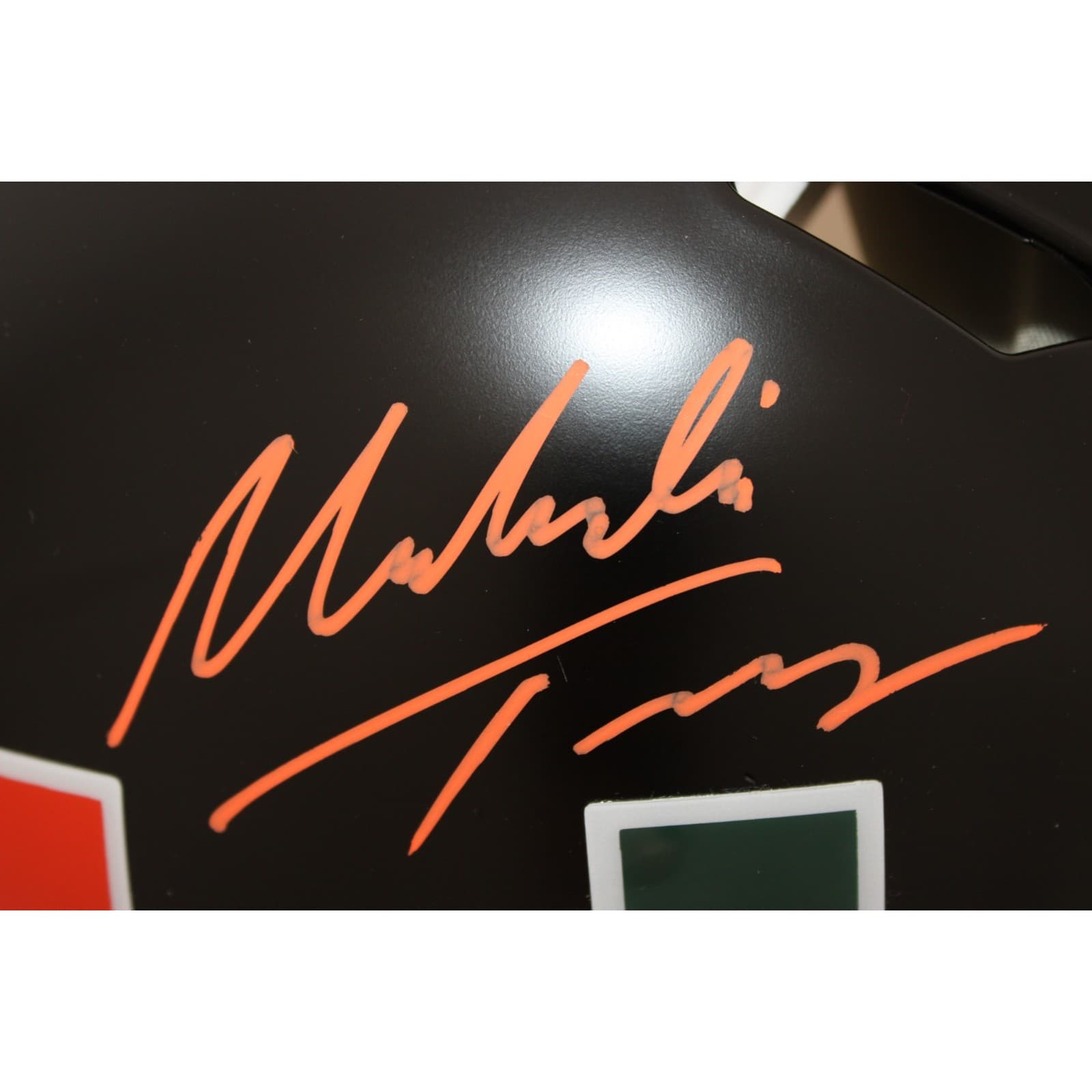 Toney Malachi Signed Miami Hurricanes Helmet Pro Alt Knights James Spence 58897