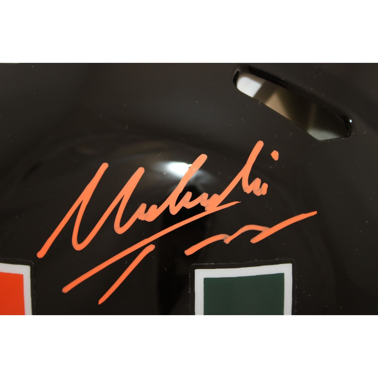 Toney Malachi Autographed Miami Hurricanes Helmet Pro Blk James Spence 58892