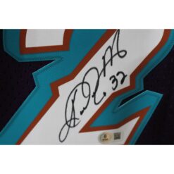 Karl Malone Autographed Utah Jazz Purple M&N Swingman Sz L Jersey Beckett 49288