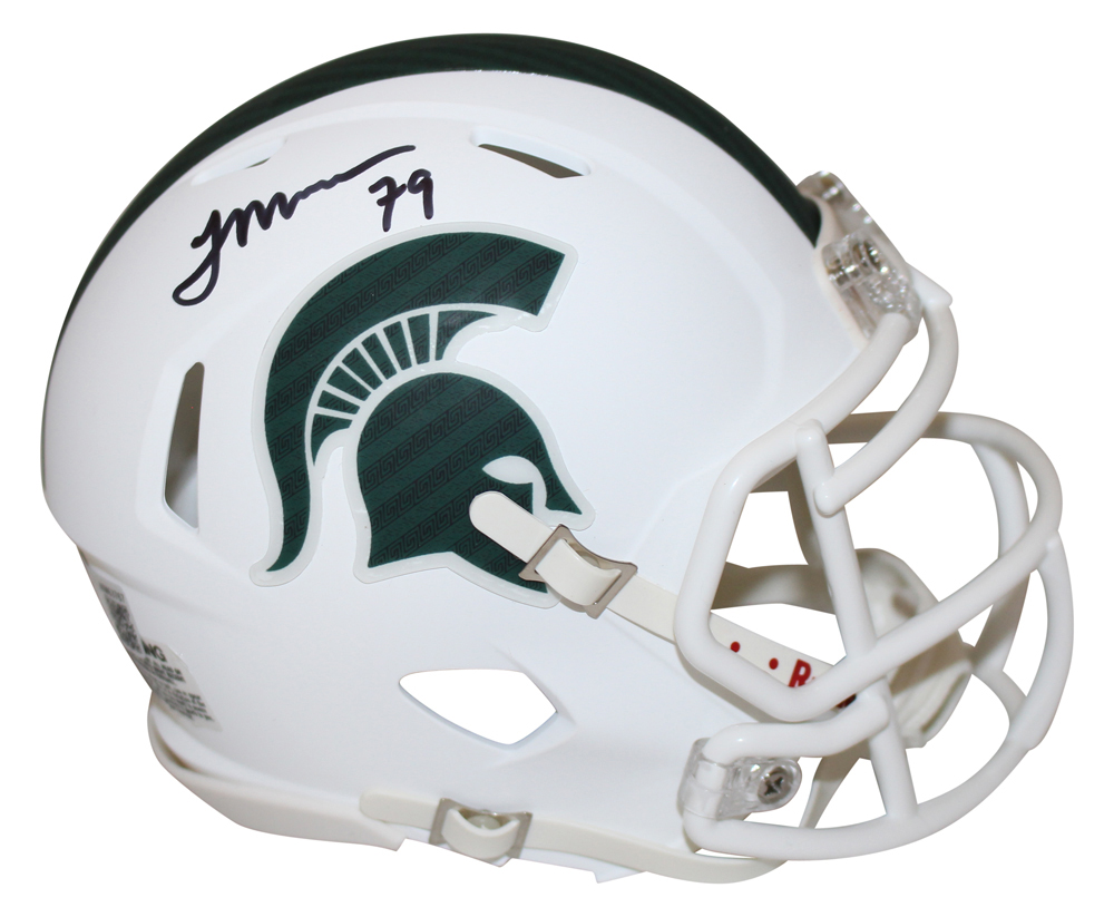 Tony Mandarich Signed Michigan State Spartans White Mini Helmet Beckett