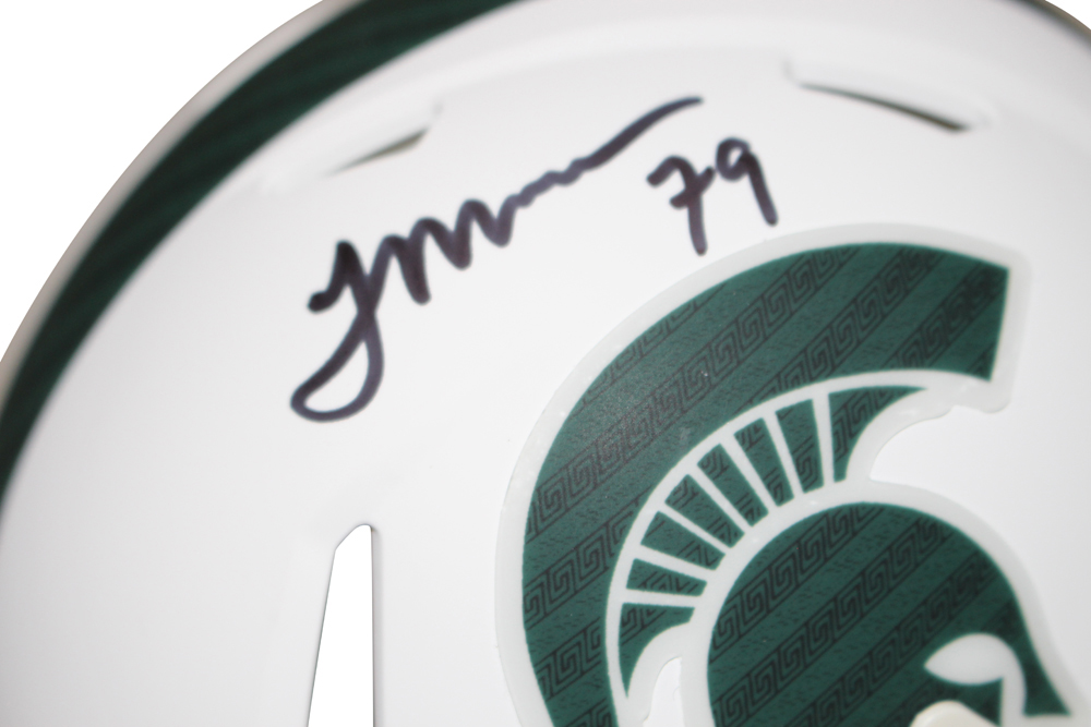 Tony Mandarich Signed Michigan State Spartans White Mini Helmet Beckett