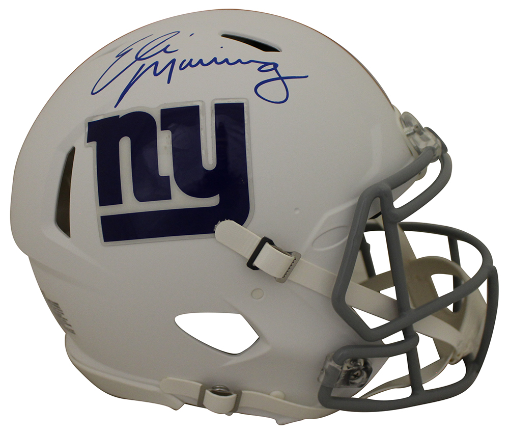 Eli Manning Autographed New York Giants Authentic Flat White Helmet FAN 28951
