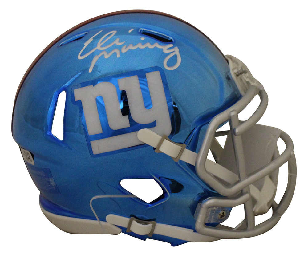 Eli Manning Autographed/Signed New York Giants Chrome Mini Helmet FAN 28947
