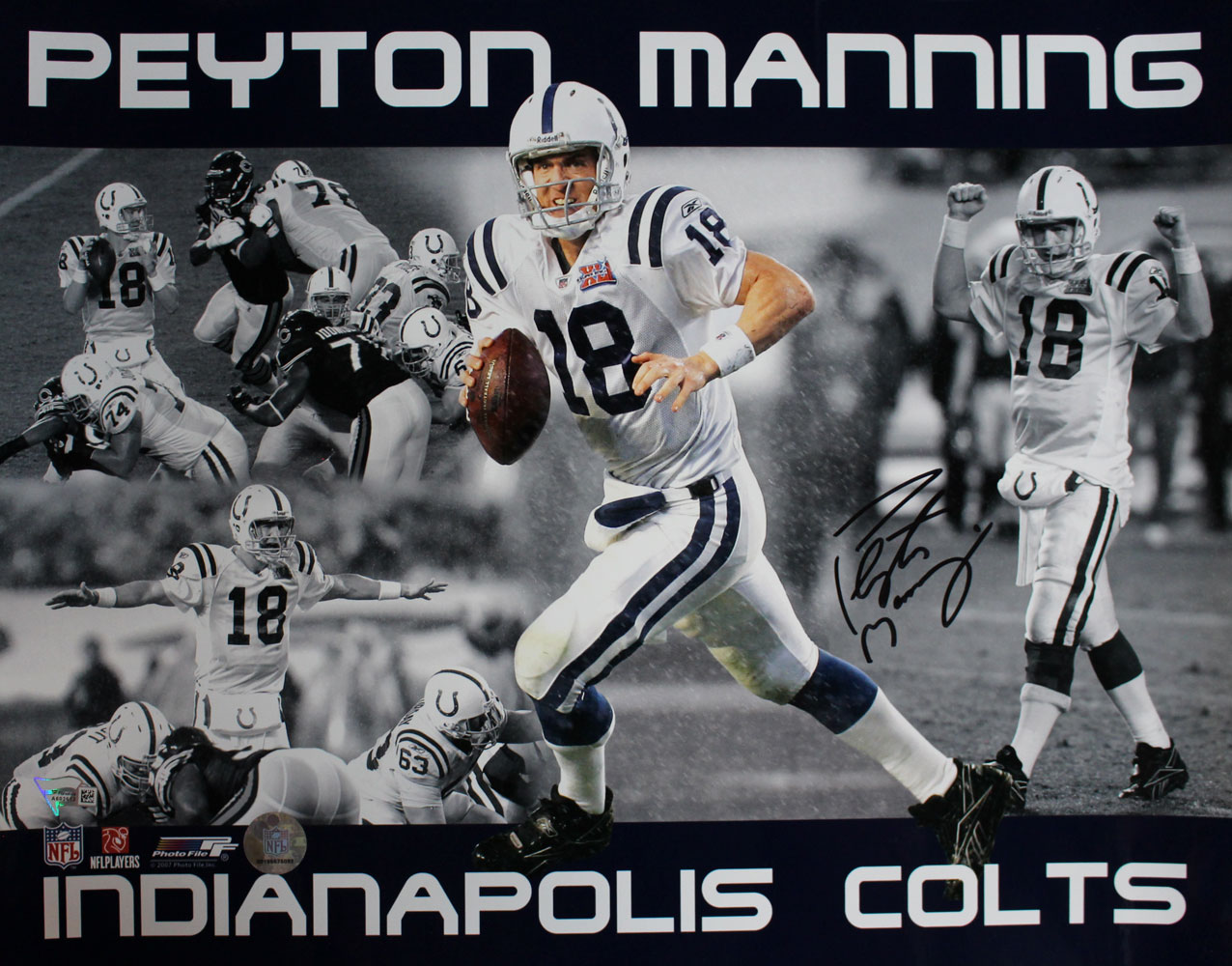 Peyton Manning Autographed/Signed Indianapolos Colts 16x20 Photo FAN 27267