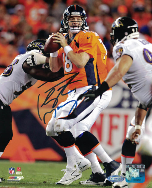 Peyton Manning Autographed Denver Broncos 8x10 Photo Steiner 25150 PF
