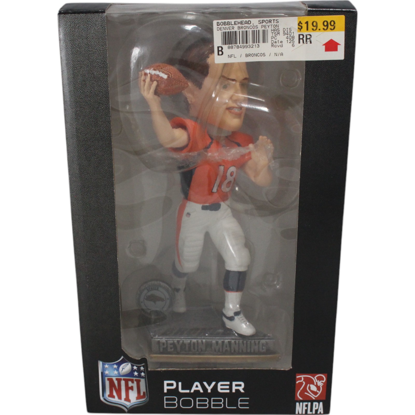 Payton Manning Denver Broncos Orange Jersey Throwing Bobblehead 49169