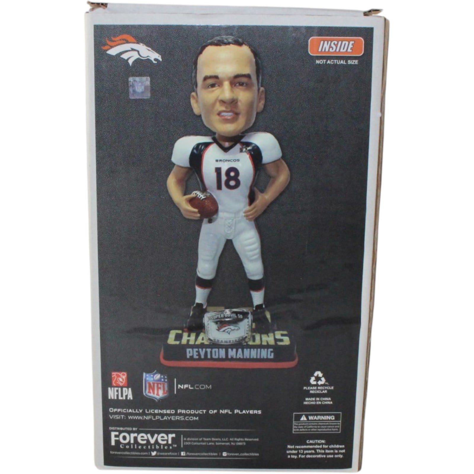 Peyton Manning Denver Broncos Super Bowl 50 Champions 8" Bobblehead 58214 5 Peyton Manning Denver Broncos Super Bowl 50 Champions 8" Bobblehead 58214