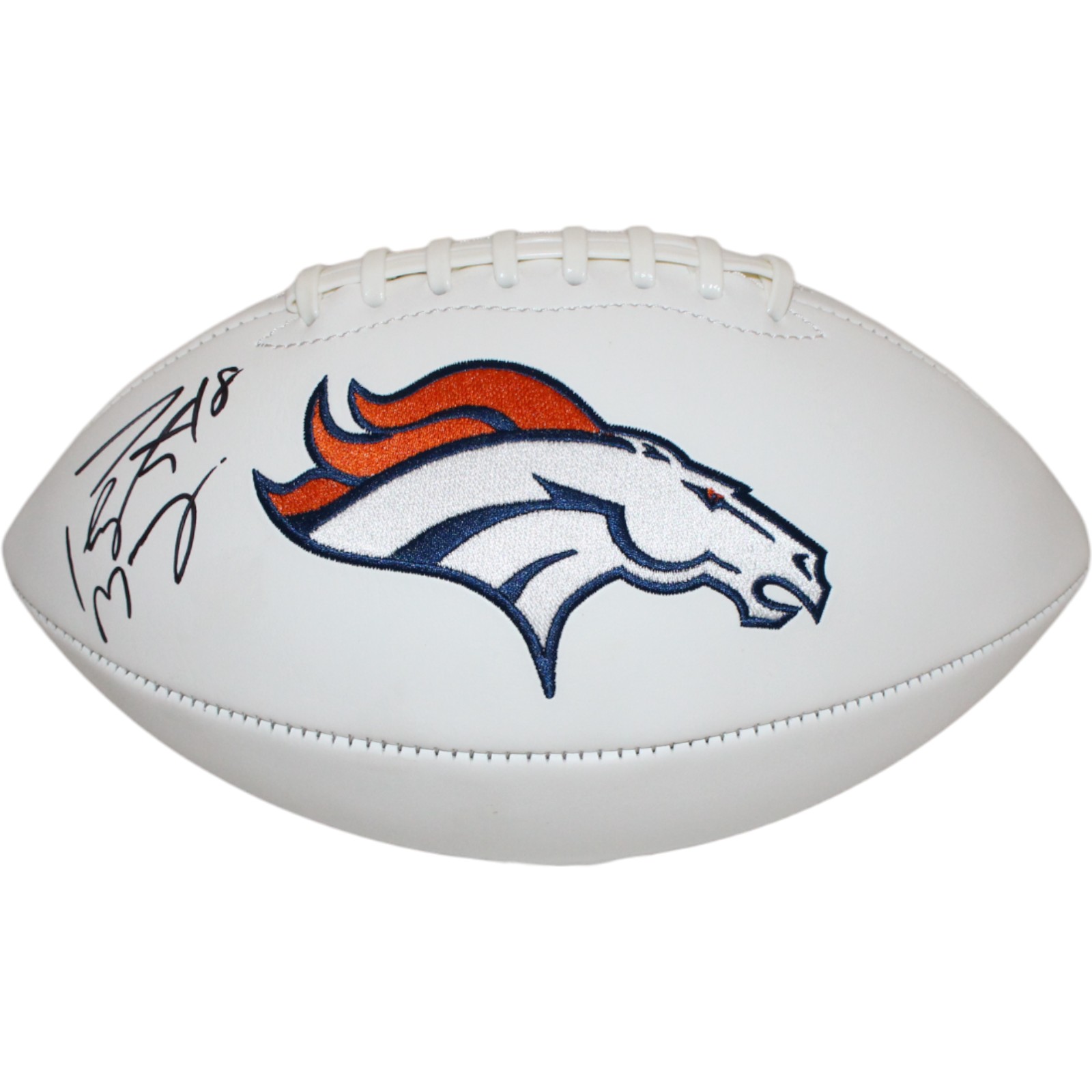 Peyton Manning Autographed Denver Logo Football Beckett 