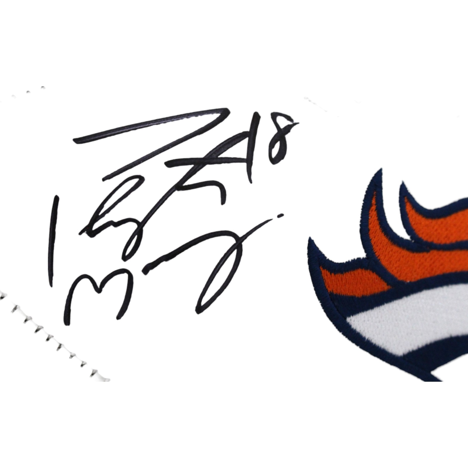 Peyton Manning Autographed Denver Logo Football Beckett