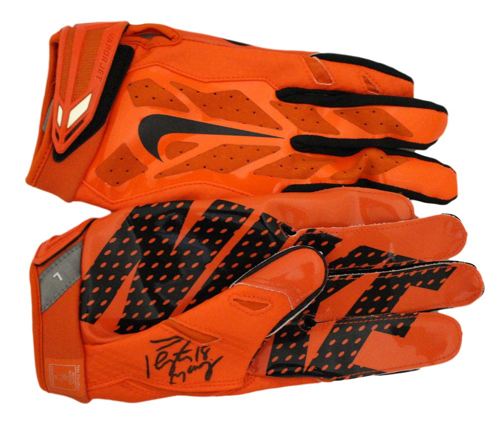Peyton Manning Autographed Denver Broncos Vapor Jet L Nike Gloves BAS 26978