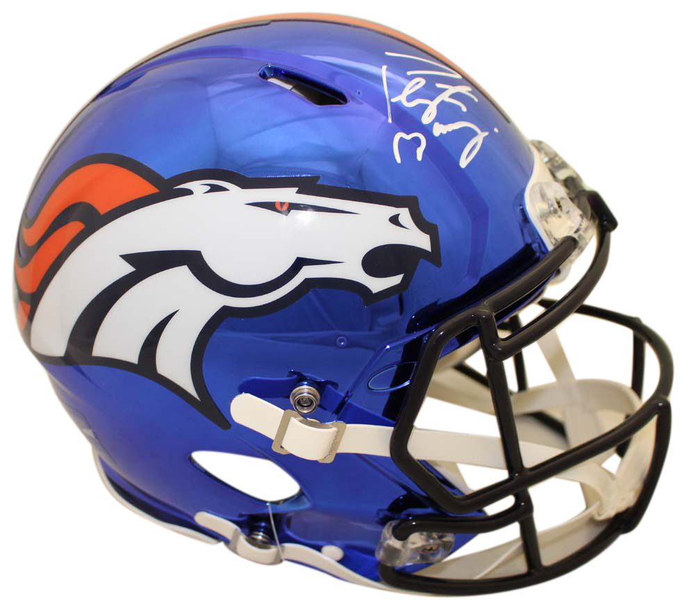 Peyton Manning Autographed Denver Broncos Chrome Authentic Helmet JSA
