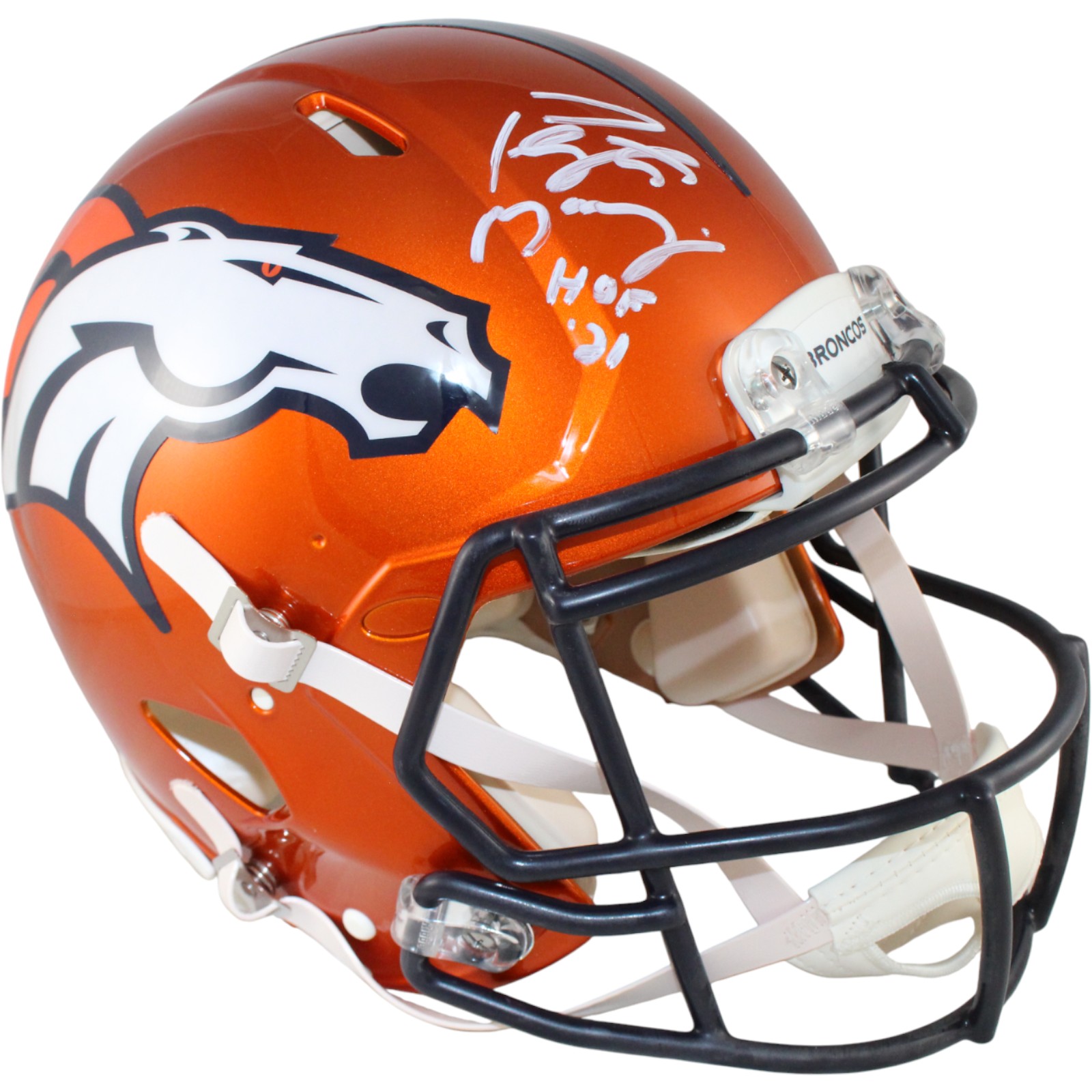 Peyton Manning Autographed Denver Broncos Pro Flash HOF Helmet Fanatics 53236
