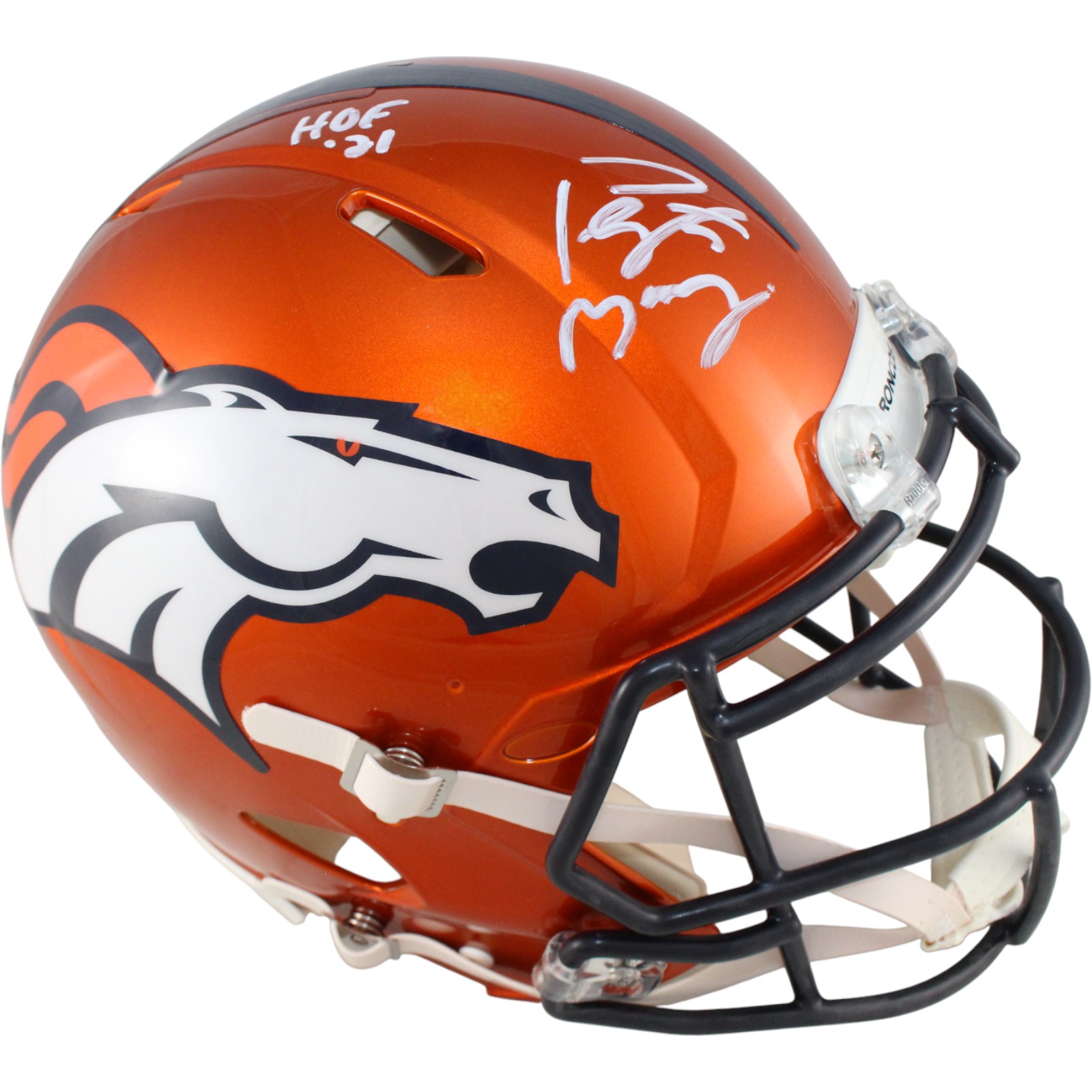 Peyton Manning Autographed Denver Broncos Pro Flash HOF Helmet Fanatics 53237