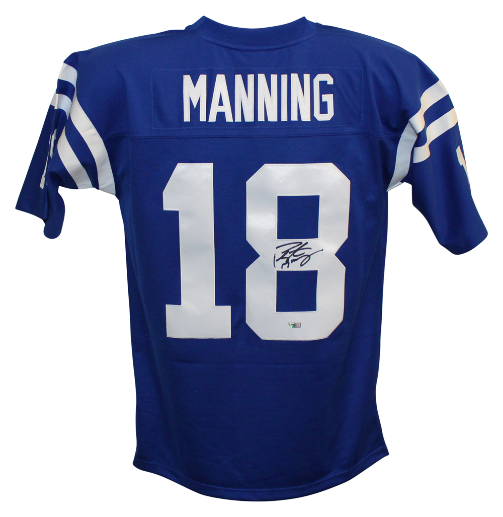 Peyton Manning Signed Indianapolis Colts Mitchell & Ness Blue Jersey FAN 32324