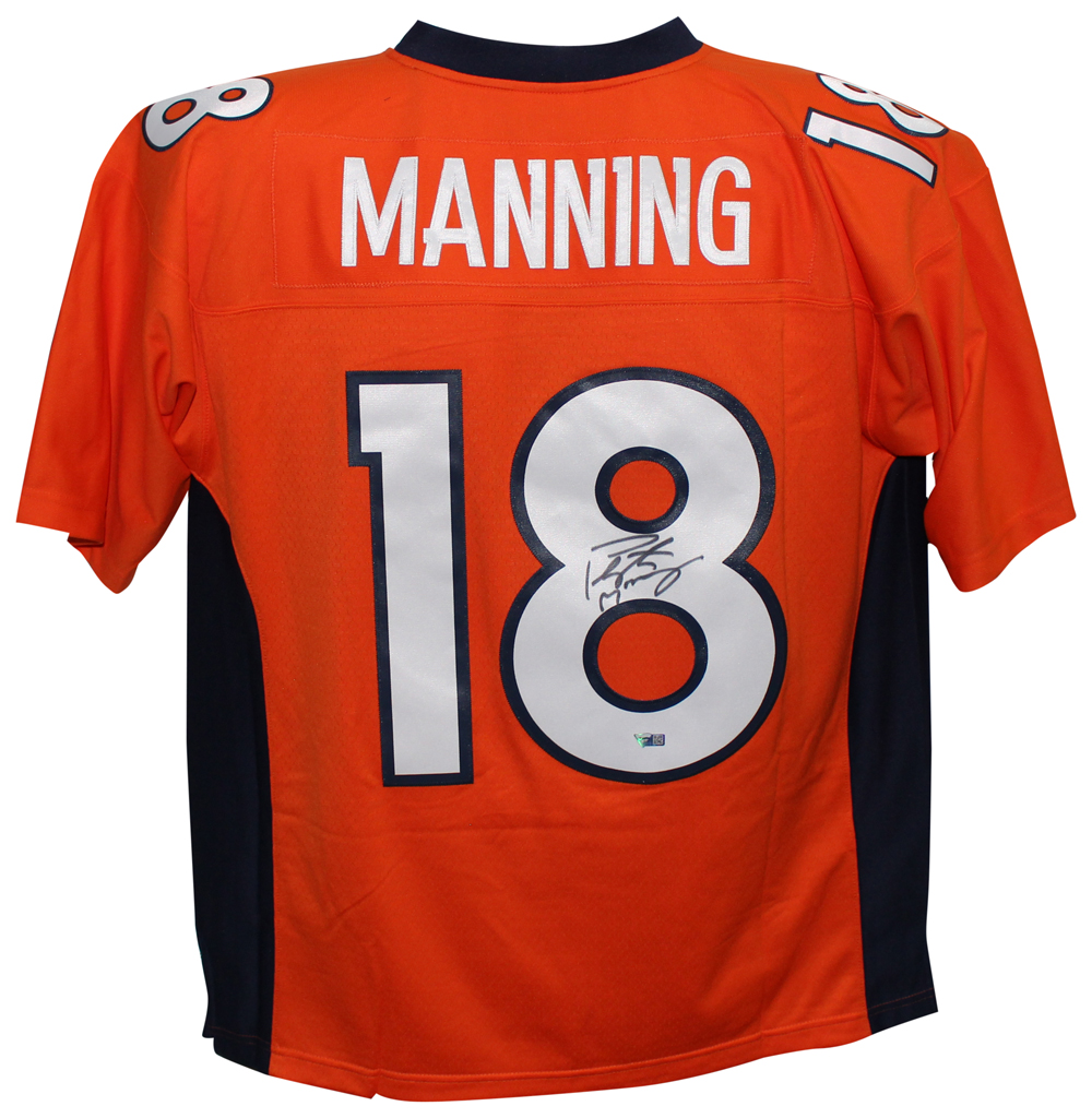Peyton Manning Signed Broncos Mitchell & Ness Orange XL Jersey FAN