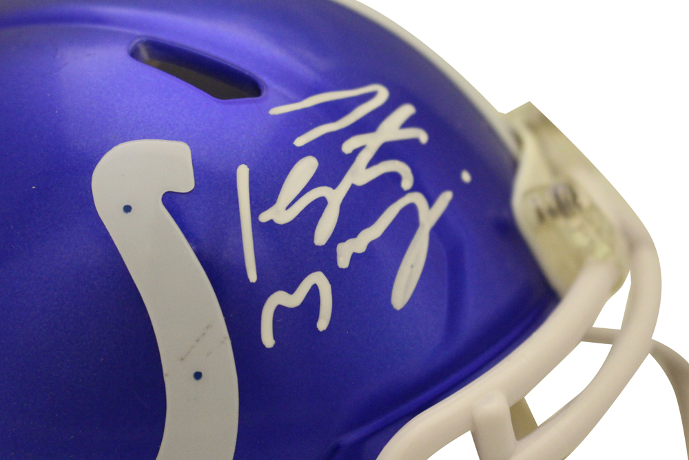 Peyton Manning Autographed Indianapolis Colts Flash Mini Helmet FAN