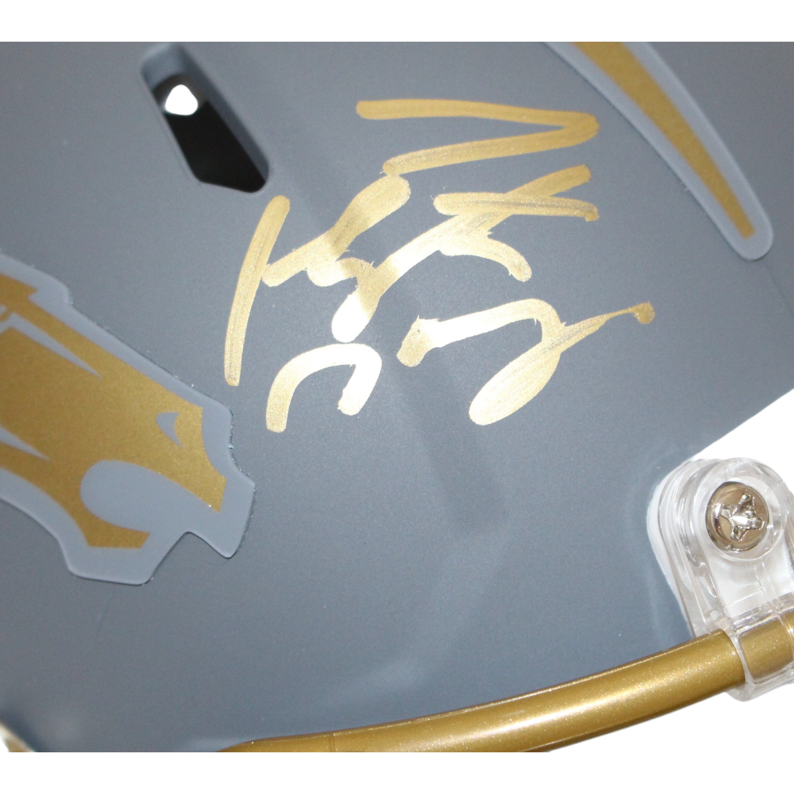Peyton Manning Autographed Denver Slate Mini Helmet FAN