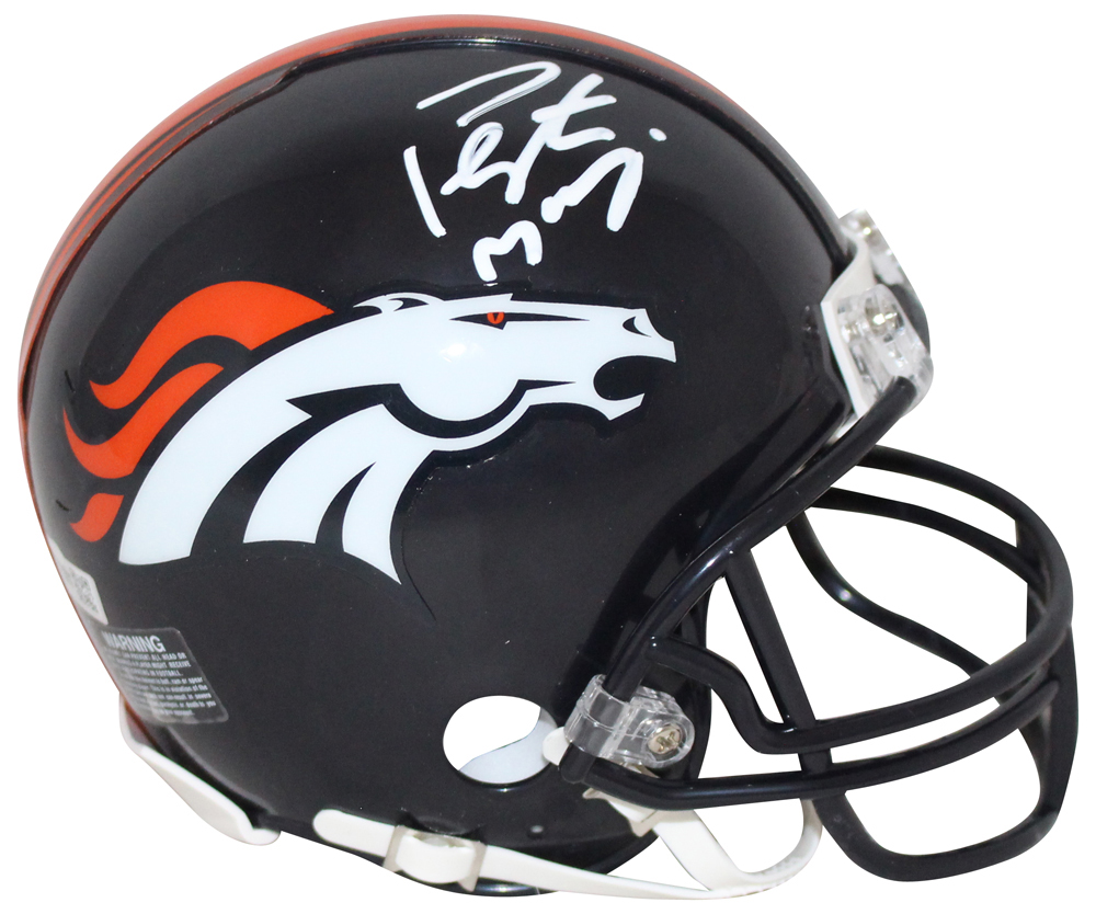 Peyton Manning Autographed/Signed Denver Broncos VSR4 Mini Helmet FAN 32328