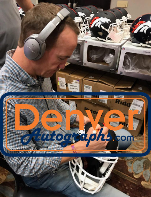 Peyton Manning Autographed Denver Broncos Black Authentic Helmet JSA 24176