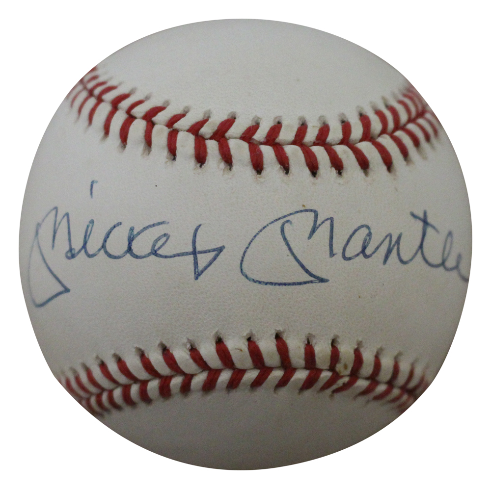 Mickey Mantle Autographed New York Yankees American League Baseball BAS 26360