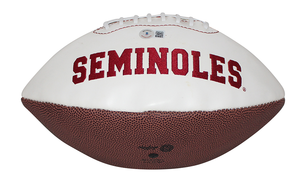 EJ Manuel Autographed Florida State Seminoles Logo Football Beckett BAS