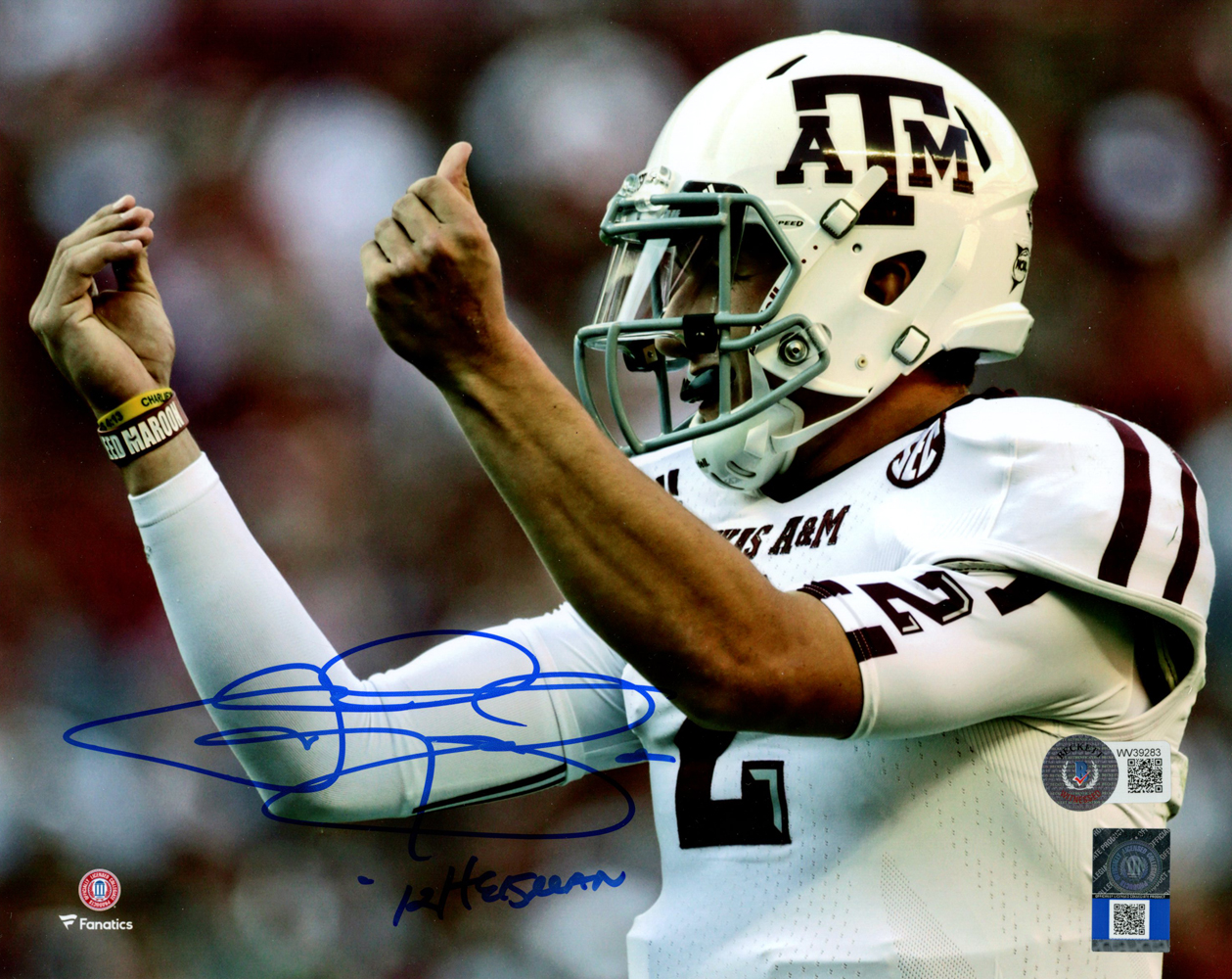 Johnny Manziel Autographed/Signed Texas A&M Aggies 8x10 Photo Beckett