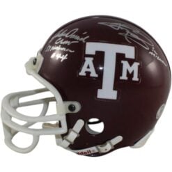 Johnny Manziel John David Crow Autographed Texas A&M Mini Helmet Beckett 58243